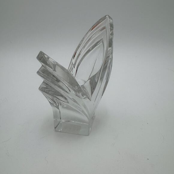 Vintage Single Light Candlestick Holder 5" Mikasa Deco Lead Crystal - Picture 1 of 8